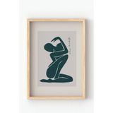 Ahşap Çerçeveli Matisse “Blue Nude” Poster – Minimalist Modern Sanat Duvar Tablosu Siyah 30 x 40