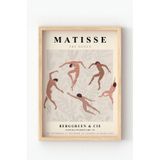 Ahşap Çerçeveli Matisse “The Dance” Poster – Sanatsal Modern Dans Duvar Tablosu Bej 21 x 30