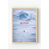 Ahşap Çerçeveli Nihilist Penguen Posteri – He Lived Minimal Duvar Tablosu Ahşap Çerçeveli 10 x 15
