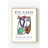 Ahşap Çerçeveli Picasso Stil Renkli Soyut Yüzler Modern Duvar Posteri Ahşap Çerçeveli 21 x 30