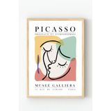 Ahşap Çerçeveli Picasso Stil Soyut Yüzler Modern Sanat Duvar Posteri Ahşap Çerçeveli 21 x 30