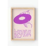 Ahşap Çerçeveli Plak Poster – Retro Vintage Müzik Temalı Duvar Tablosu Mor 21 x 30