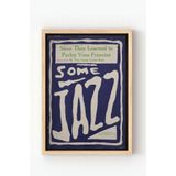 Ahşap Çerçeveli Some Jazz Poster – Retro Caz Müziği Temalı Sanatsal Duvar Tablosu Lacivert 30 x 40