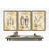 Ahşap Çerçeveli Vintage Tablo Seti, Bar, 50X70