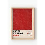 Ahşap Çerçeveli Yayoi Kusama “Tokyo 1993 – Red Dots” Poster – Minimal Pop Art Duvar Tablosu Bordo 30 x 40