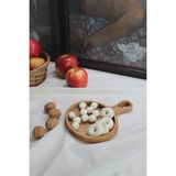 Ahşap Çerezlik ve Meyvelik Oval Sunum Tepsisi Saplı