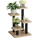 Ahşap Çiçek Standı Metal Çiçeklik Raflı Çiçek Standı
