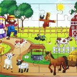 Ahşap Çiftlik Puzzle - Bebekleri İçin Puzzle - Ahşap Yapboz Oyuncak - Oyuncak Yap-boz - 24 Parça Puz