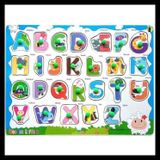 Ahşap Çocuk Gelişimi Neşeli Harfler Puzzle Yapboz