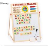 Ahşap Çocuk Manyetik Yazı Tahtası, Eğitici ve Renkli Matematik Öğrenme Aracı - Ahşap - Beyaz - Seçenek 1