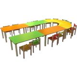 Ahşap Çocuk Masası Anaokulu-Kreş-Çocuk Masası ( 5 Parça ) - 330x180x53