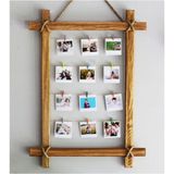 Ahsap Craft Fotoğraf Asmalık Ipli Tahta Çerçeve Dekoratif Çerçeve Ipli Ahşap Resimlik - Kahverengi - 64x50