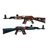 Ahşap CS-GO AK-47 2'li Tüfek Oyuncak Set 1002