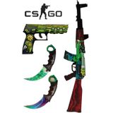 Ahşap Cs - Go Ak47 Ateş Yılanı Skin Kaplama Oyuncak Set3
