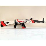 Ahşap Cs-Go Asiimov Ak-47 Lastik Atar Oyuncak Tüfek