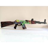 Ahşap Cs-Go Ateş Yılanı Ak-47 Lastik Atar Oyuncak Tüfek