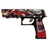Ahşap CS-GO Kill Confirmed P250 Lastik Atar Oyuncak Tabanca
