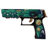 Ahşap CS-GO See Ya Later P250 Lastik Atar Oyuncak Tabanca