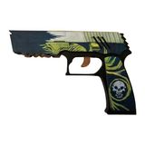 Ahşap CS-GO Wingshot P250 Lastik Atar Oyuncak Tabanca