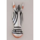 Ahşap Dekoratif Mask Beyaz Zebra Duvar Dekoru El yapımı Otantik Maske