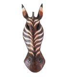 Ahşap Dekoratif Mask Zebra Kalın Çizgili 50CM Otantik Duvar Süsü Dekor