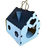 Ahşap Dekoratif Tek Katlı Beyaz Kedi Evi Yuvası - model1