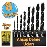 Ahşap Delme Matkap Ucu Set 8 'Li Paket Ağaç Sunta Kartonpiyer Delme 3 4 5 6 7 8 9 10 Mm Çap