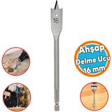 Ahşap Delme Ucu Matkap Ucu Tahta Sunta Plastik Alçıpan Delme Ucu Bits Yaprak Uç 16 mm - Gri