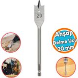 Ahşap Delme Ucu Matkap Ucu Tahta Sunta Plastik Alçıpan Delme Ucu Bits Yaprak Uç 20 mm - 1 - Gri