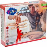 Ahşap Denge Çubukları, Eğlenceli ve Öğretici Oyun Seti - Seçenek 1 - Açık Beyaz - Gri