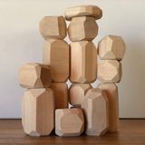 Ahşap Denge ve Yapı Taşları Seti | Montessori ve Waldorf Uyumlu | Yaratıcı ve Eğitici Oyun - 15 Parça