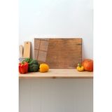 Ahşap Desenli Cam Kesme Tahtası, Silikon Ayaklı, Sunum Kesim Doğrama Tablası, Temperli ve Rodajlı - 23 x 35 cm
