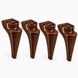 Ahşap Desenli Sert Plastik Mobilya Ayağı (4 Adet) 16 Cm Koltuk Kanepe Ayağı