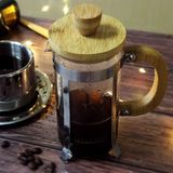 Ahşap Detaylı 350 ml Cam French Press - 1 lt - Renkli