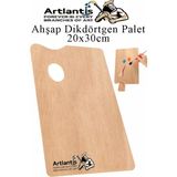 Ahşap Dikdörtgen Palet Naturel 20X30 cm 1 Adet Orta Boy Ahşap Boya Paleti Resim Boyama Tepsisi Akrilik Guaj Karıştırıcı - Standart