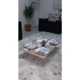 Ahşap Dikdörtgen Yer Sofrası-Hamur Açma Masası - 60 x 110 cm - Kahverengi