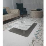 Ahşap Dikdörtgen Yer Sofrası-Hamur Açma Masası - Beyaz Mermer 70 x 120 cm