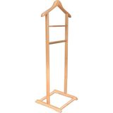 Ahşap Dilsiz Uşak Naturel Renk Tekli Ayaklı Askı - Standart