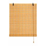 Ahşap Doğal Bambu Katlamalı Stor Perde Güneş Kırıcı Dekoratif Bahçe Balkon Ev Pencere Güneşlik (Açık Kahverengi, 80 x 180)