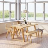 Ahşap Doğal Kütük Yemek / Toplantı / Çalışma Masası - 80 x 200