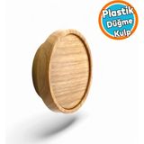 Ahşap Düğme Desenli Kulp Tek Vidalı Çekmece Mutfak Mobilya Dolabı Dolap Kulpu Kulbu Kulpları