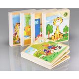 Ahşap Eğitici Geliştirici Kitap Şeklinde 11 Prç 6 Farklı Puzzle Oyun Seti
