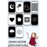 Ahşap Eğitici Kartlar 0-3 Ay Erken Eğitim Zeka Kartı Bebek Görsel Uyarım Kartları - Renkli