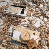 Ahşap Eğitici Oyuncak Set Elyapımı Baby Radyo + Fotoğraf Makinesi (Beyaz)