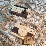 Ahşap Eğitici Oyuncak Set Elyapımı Baby Radyo + Fotoğraf Makinesi (Kahverengi)