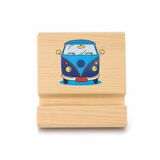 Ahşap El Yapım Telefon Standı, Otobüs Temalı, Dikey ve Yatay Kullanım, 7x8 cm, Çocuk Odası Dekorasyon