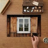 Ahşap Evdeki Beyaz Pencere Tasarımı 240 Parça Ahşap Puzzle Ahşap Kutuda MP01145