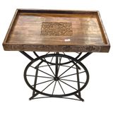 Ahşap Ferforje Teker Sehpa 40x27x40 cm. KNA361