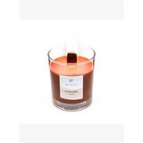 Ahşap Fitilli Dark Wood Kokulu Kahverengi Cracklıng Vegan Mum (Çıtırtılı)