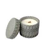 Ahşap Fitilli Kokulu%100 Soya Beton Mumluk